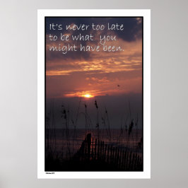 Impressão de Poster do nascer do sol "Nunca muito