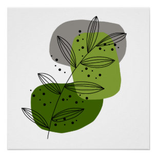 Impressão de Poster Floral Abstrato de Arte Modern