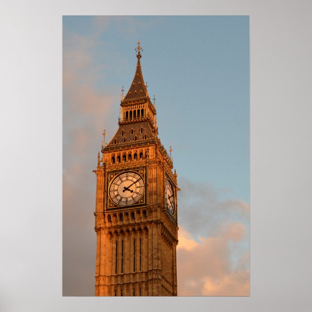 Impressão de poster vertical do Big Ben em Londres (Frente)