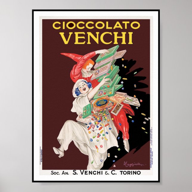 Impressão de poster vintage: Cioccolato - Chocolat (Frente)