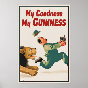 Impressão de Poster Vintage da Lion Guinness, Meu