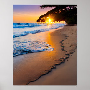 Impressão de poster Wall Art Tropical Beach Sunset