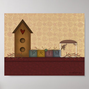 Impressão de Prateleira Primitiva do País