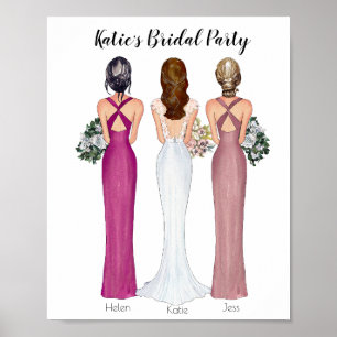 Impressão de Presente de Bridesmaid Personalizado