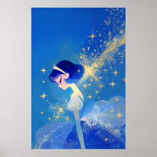 Impressão de Princesa Fada em Estilo Minimalista 