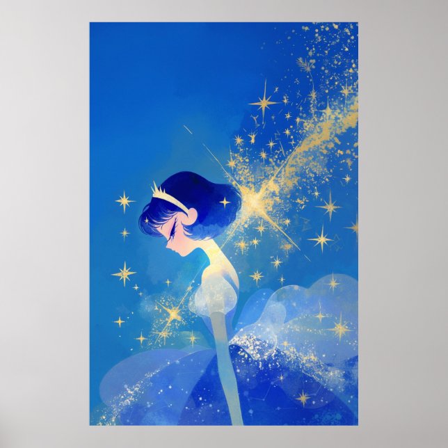 Impressão de Princesa Fada em Estilo Minimalista  (Frente)