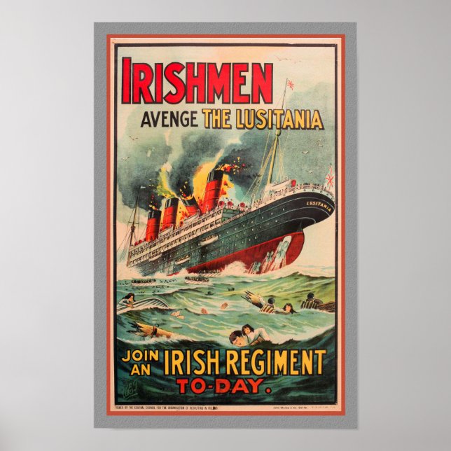 IMPRESSÃO DE PROPAGANDA DA ERA INICIAL DA I GUERRA (Frente)