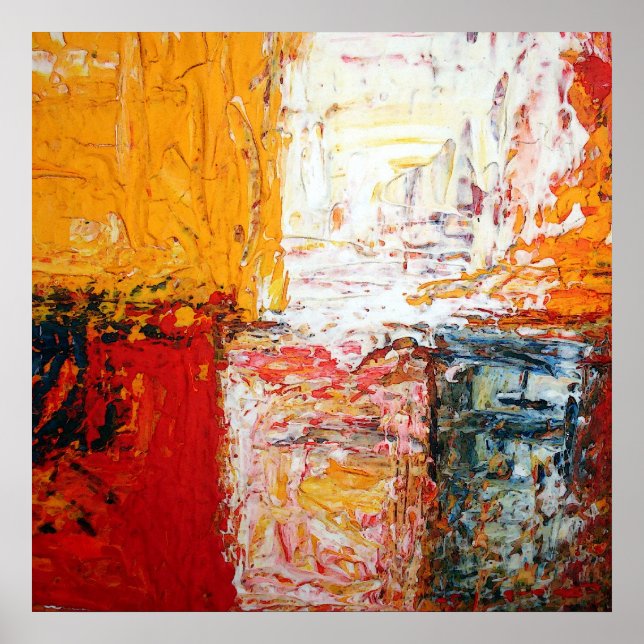 Impressão de Quadrados Abstratos Modernos - Poster (Frente)