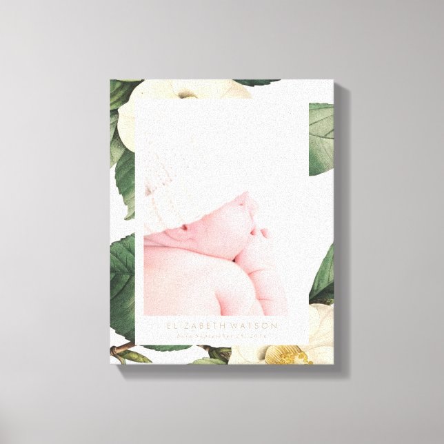 Impressão de Quadro Floral Branco Grande (Frente)