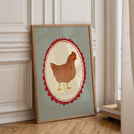 Impressão de Quarto de Bebê Rústico Galinha de Faz