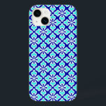 Impressão de quimono, turquesa e azul de cobalto<br><div class="desc">Kimono impressão,  vívida turquesa / pavão esboçada em branco sobre fundo azul-cobalto profundo - gráfico digital multimídia inspirado por um tecido quimono japonês tradicional</div>