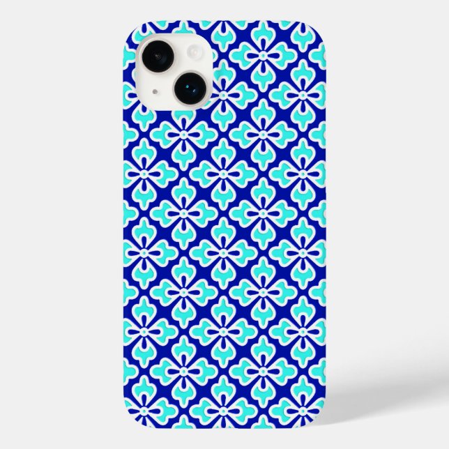 Impressão de quimono, turquesa e azul de cobalto (Verso)