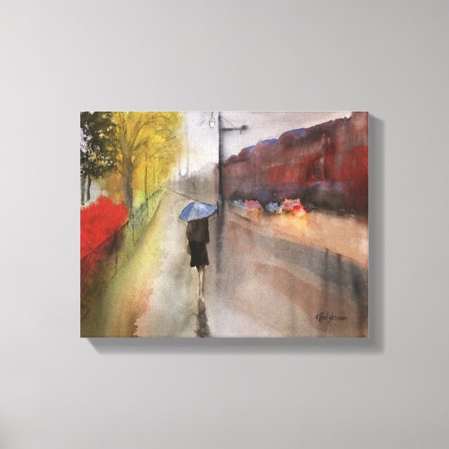 IMPRESSÃO DE RAINY PARIS WATERCOLOR CANVAS (Frente)