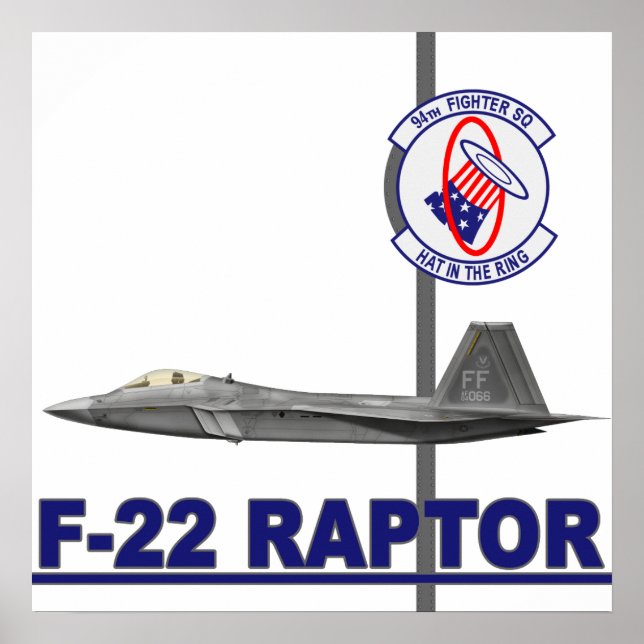 impressão de Raptor F-22 no Esquadrão 94 (Frente)