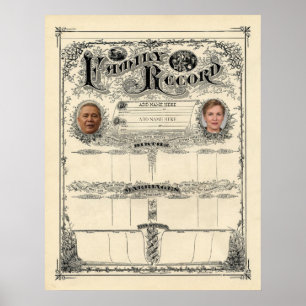 Impressão de Registro Personalizado da Família Vin