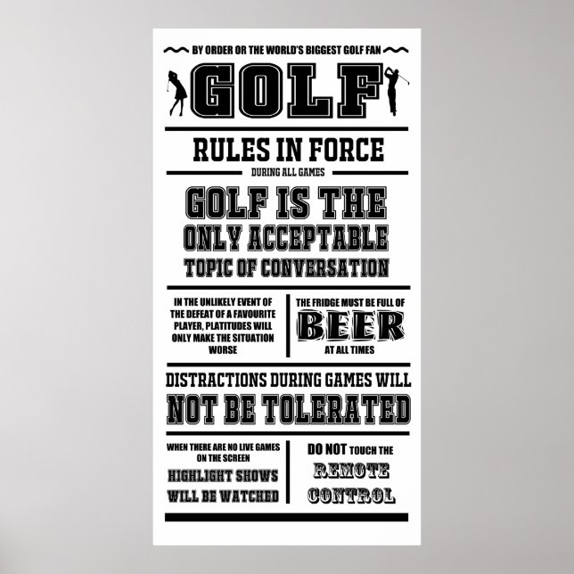Impressão de Regras do Golf (Frente)