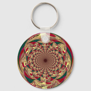 Impressão de rendas Dourado chaveiro ZIZZAGO