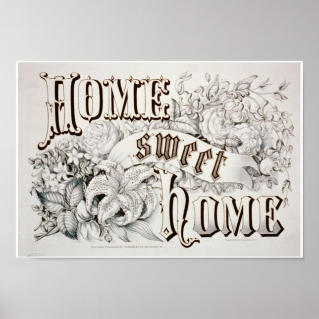 impressão de RePro "Home Sweet Home" c1874 (Frente)
