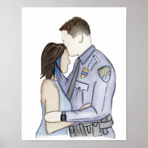 Impressão de Retrato do casal - Policial e Esposa