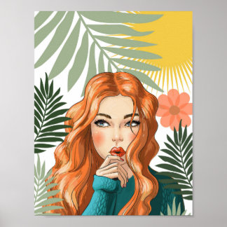 Impressão de Ruiva Tropical