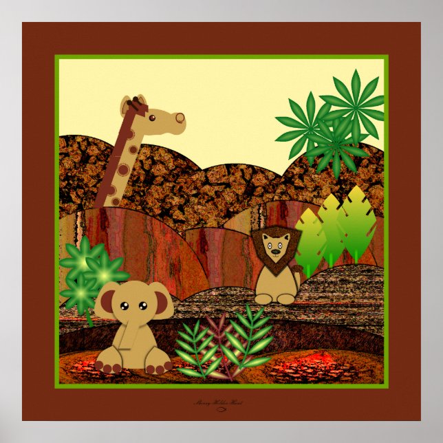 Impressão de Safari de Animais (Frente)