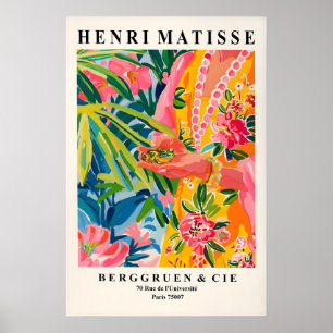 Impressão de Sapo Estilo Matisse Rosa Maximalista
