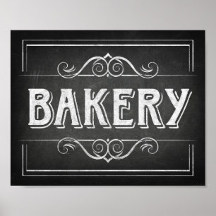 Impressão de Sinal BAKERY do Estilo do Chalk