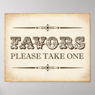 Impressão de Sinal de Favoritos para festas de Vin