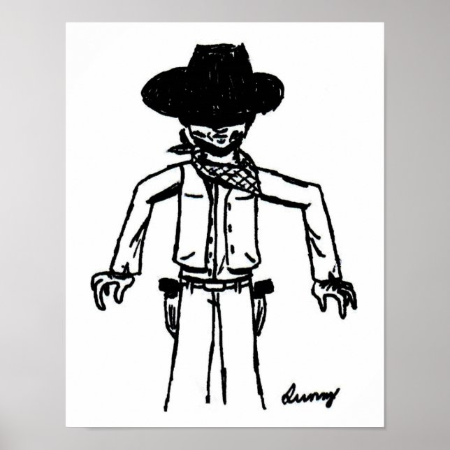 Impressão de Sketch Cowboy (Frente)