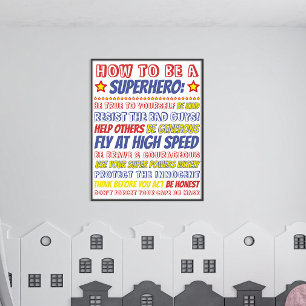 Impressão de Super-Herói Editável para Quarto de C