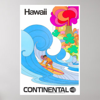 Impressão de Surf do Havaí Arte Havaiana Continent