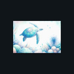 Impressão de Tartaruga Mágica Submarina<br><div class="desc">Mergulhe nas profundezas tranquilas de um mundo submarino encantador com a nossa impressão de canvas de arte da tartaruga marinha meserante. Criado exclusivamente por Do Tell A Belle. Embarque em uma viagem visual cativante como os graciosos glândulas de tartaruga marinha em meio a substâncias botânicas submarinas, brancas, pintadas em tons...</div>