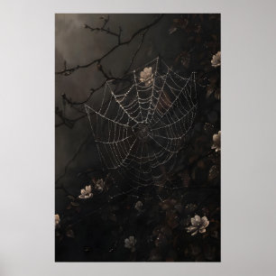 Impressão de Teia de Aranha Floral, Gótico Academi