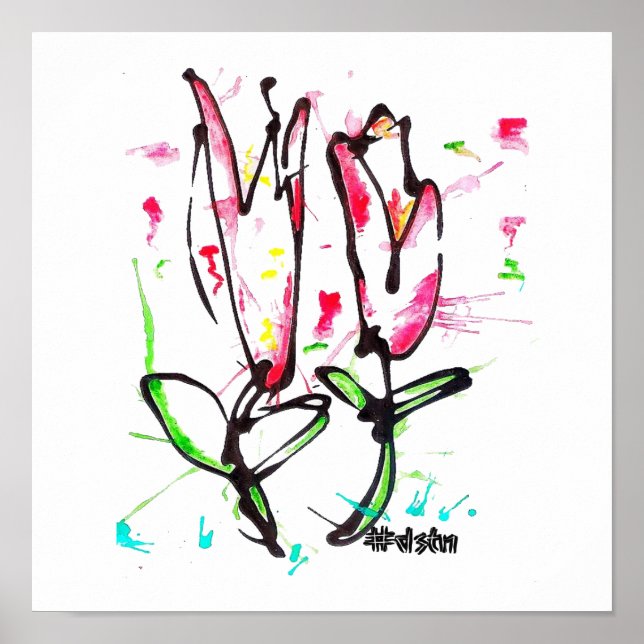 Impressão de tela abstrato (Frente)