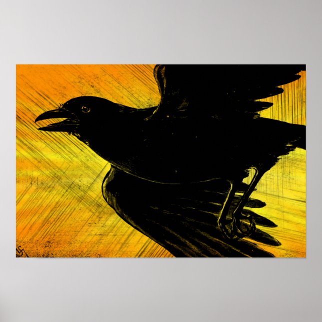 Impressão de Tela abstrato Black Crow (Frente)