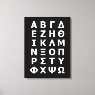 Impressão de tela alfabética grega