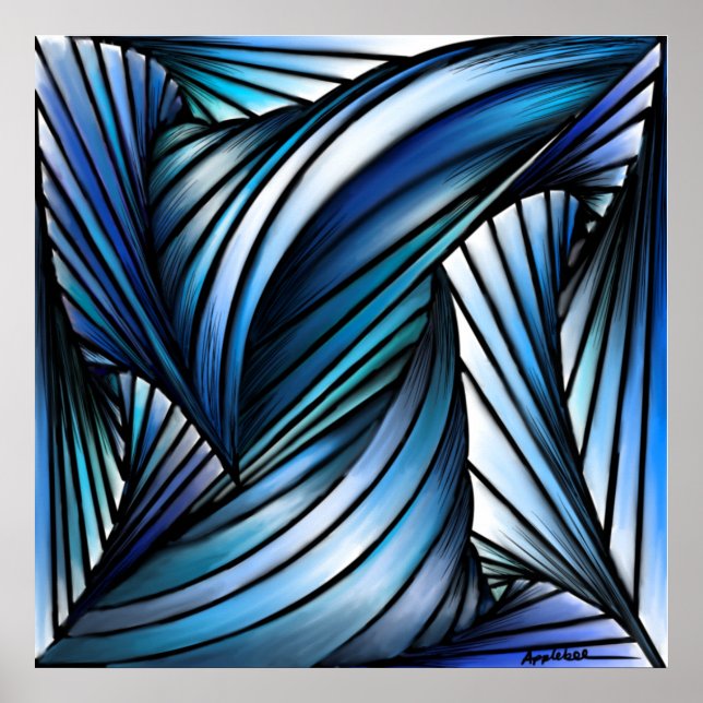 impressão de tela azul abstrato (Frente)