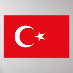 Impressão de Tela com Bandeira da Turquia