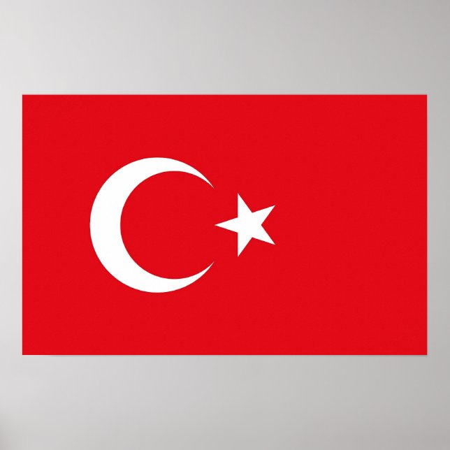 Impressão de Tela com Bandeira da Turquia (Frente)