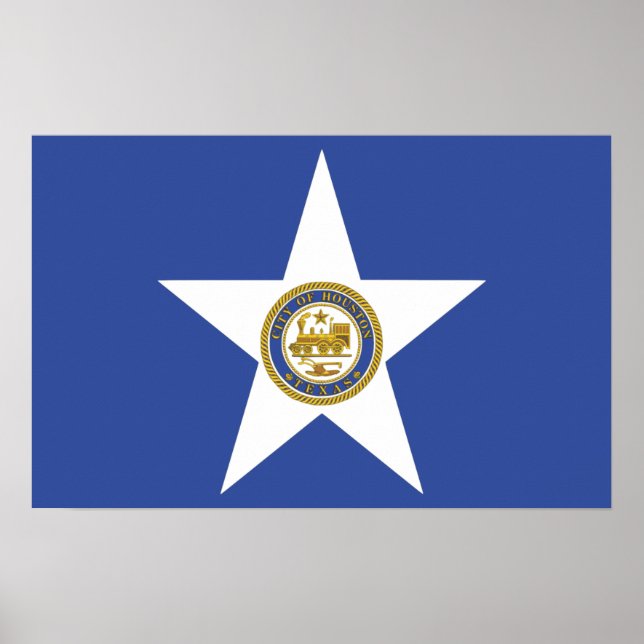 Impressão de tela com bandeira de Houston, EUA (Frente)