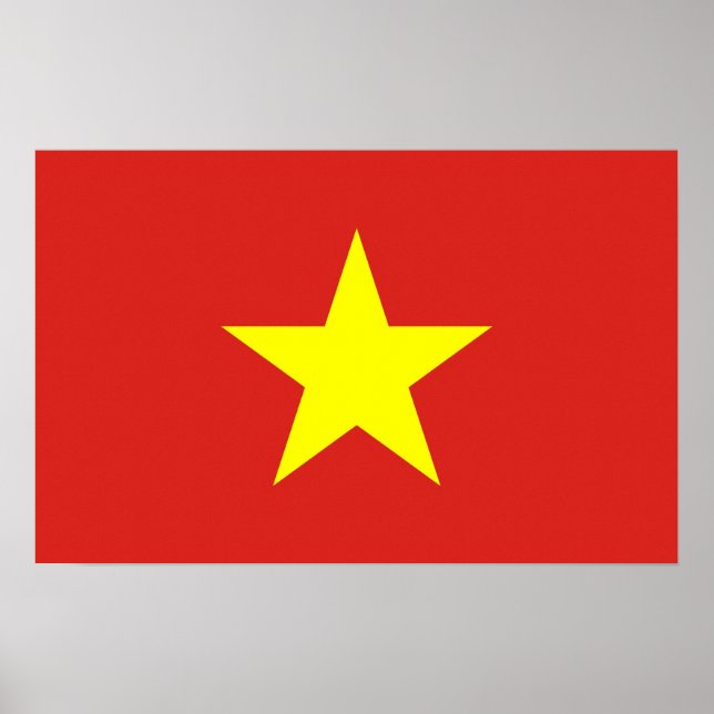 Impressão de Tela com Bandeira do Vietnã (Frente)