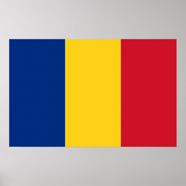 Impressão de Tela com Sinalizador da Romênia (Frente)