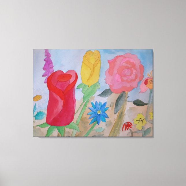 Impressão de tela de canvas de jardim de flores de (Frente)