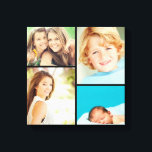 Impressão de Tela de Colagem de Fotos da Família P<br><div class="desc">Belo impressão de canvas de arte personalizada de com 4 fotos personalizadas de sua família organizadas em uma colagem de fotos em grade quadrado. Adicione suas fotos da família favorita e crie uma bela impressão de canvas. Clique em Personalizar para mover fotos, adicionar texto e personalizar fontes e cores. presente...</div>