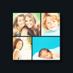 Impressão de Tela de Colagem de Fotos da Família P<br><div class="desc">Belo impressão de canvas de arte personalizada de com 4 fotos personalizadas de sua família organizadas em uma colagem de fotos em grade quadrado. Adicione suas fotos da família favorita e crie uma bela impressão de canvas. Clique em Personalizar para mover fotos, adicionar texto e personalizar fontes e cores. presente...</div>