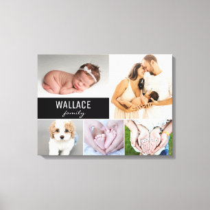 Impressão de Tela de Colagem de Fotos do Nome Pers