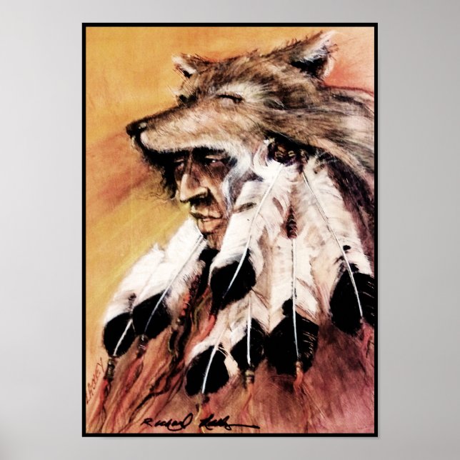 Impressão de Tela de Headdress Wolf (Frente)
