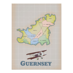Impressão de tela de mapa de colheita de Guernsey