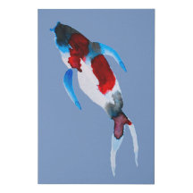 Impressão de tela de peixe koi aquarela