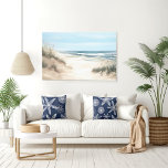 Impressão de tela de praia costeira<br><div class="desc">Uma Arte de Parede de Praia Costeira com cores azuis e arenosas brancas de um belo oceano, ondas e areia. Um impressão de arte costeira moderno, perfeito para um pedaço de decoração na moda, arte de muro tropical, decoração costeira, para qualquer casa costeira, casas temáticas de praia, e casacos costeiros....</div>